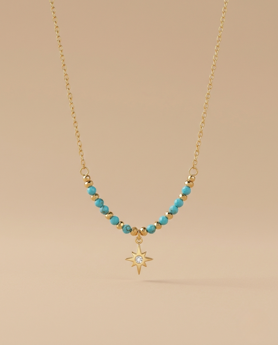 Elysian Turquoise Star Bead Necklace