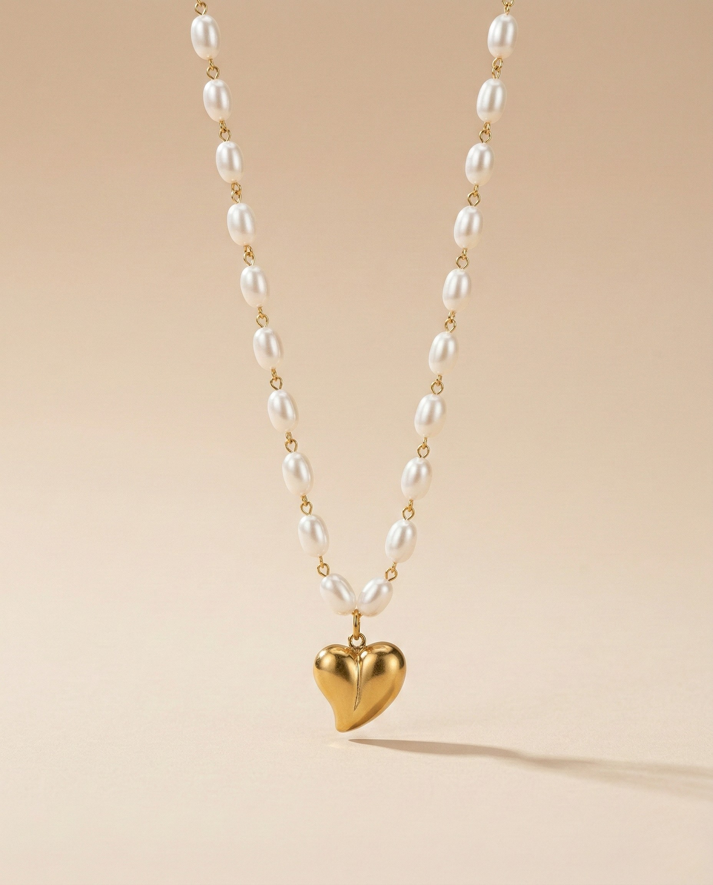 Aurelle Celestia Pearl Heart Necklace