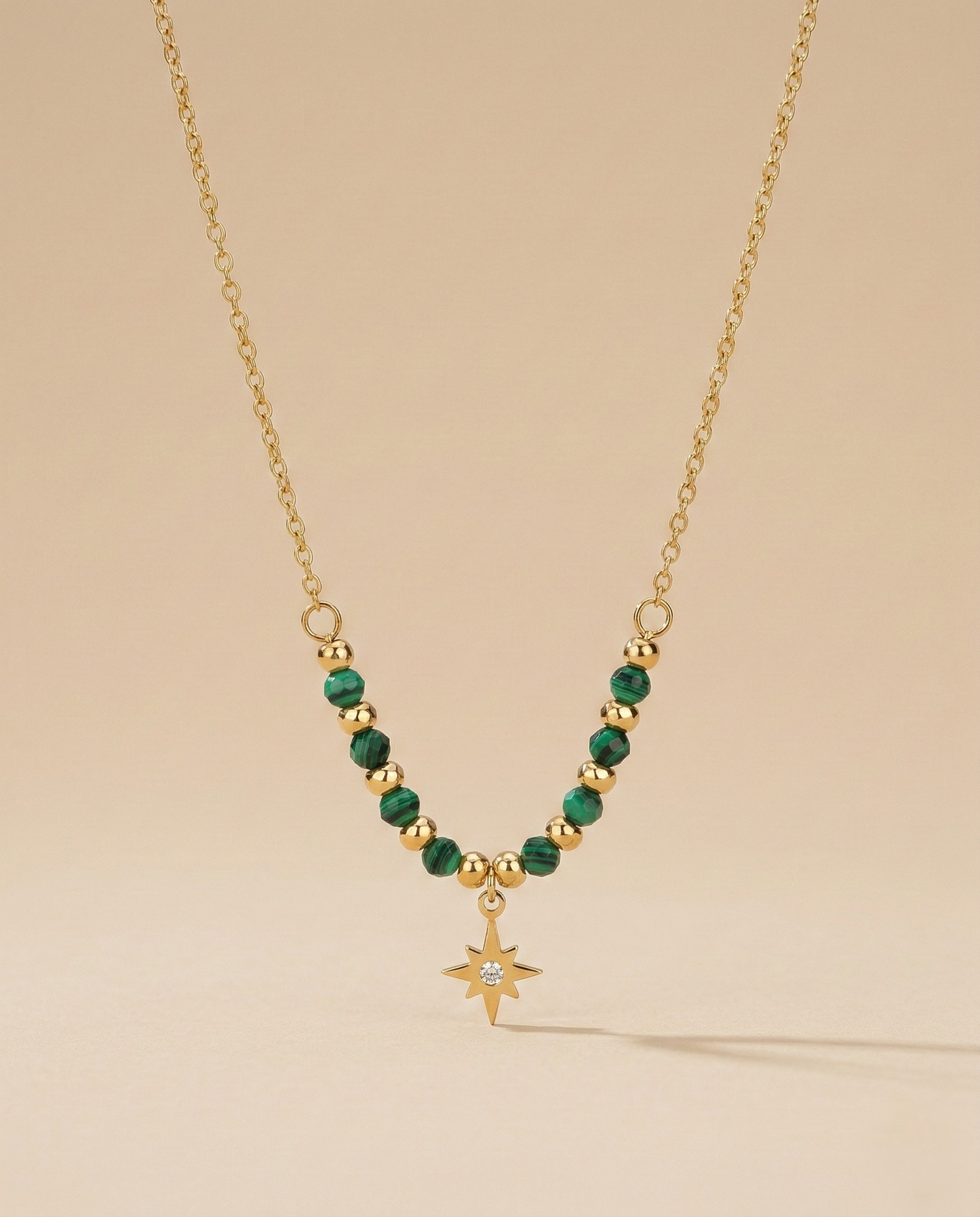 Elysian Green Star Bead Necklace