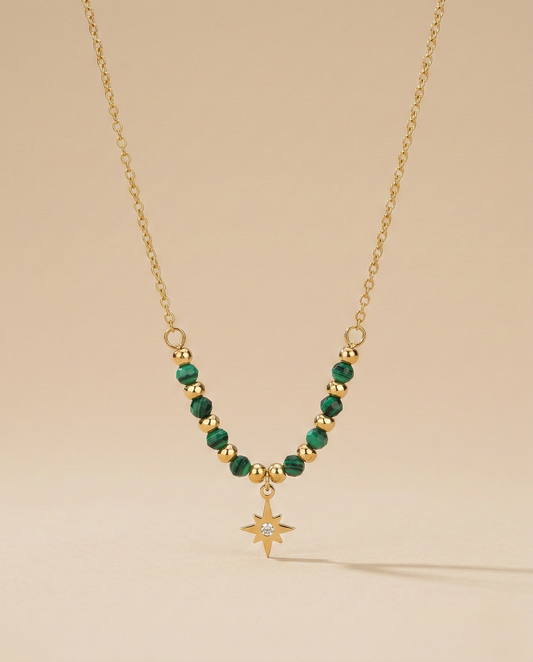 Elysian Green Star Bead Necklace