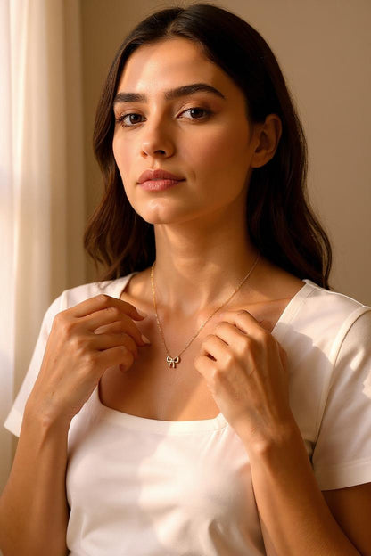 Minimal Bow Necklace Set