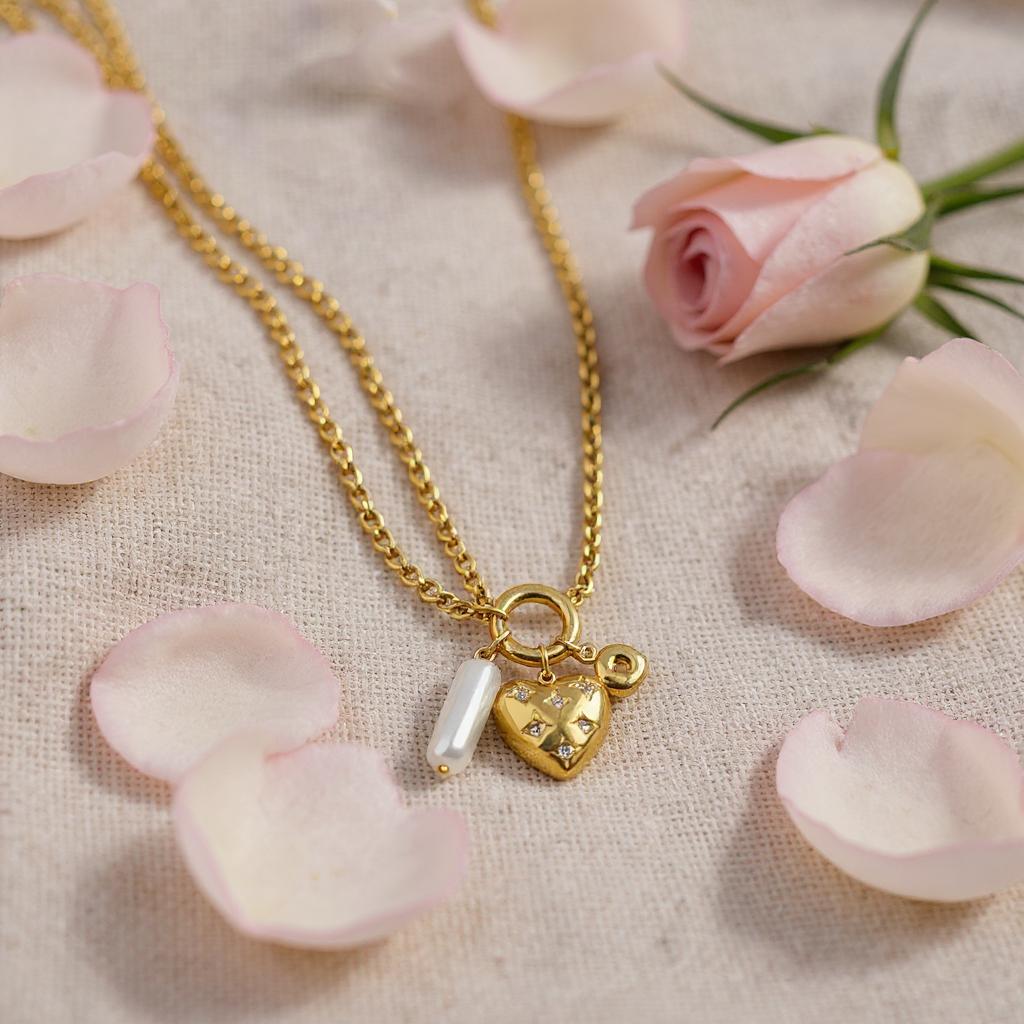 Maris Pearl Heart Necklace