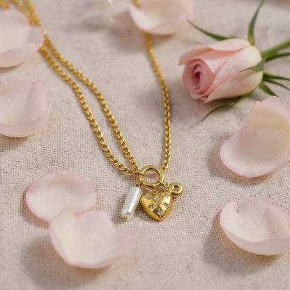 Maris Pearl Heart Necklace