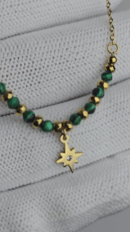 Elysian Green Star Bead Necklace