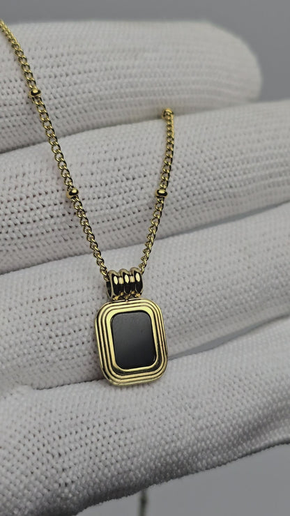 Aurelle Black Onyx Charm Necklace