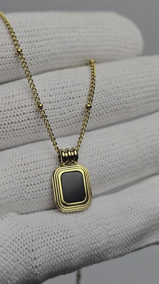 Aurelle Black Onyx Charm Necklace