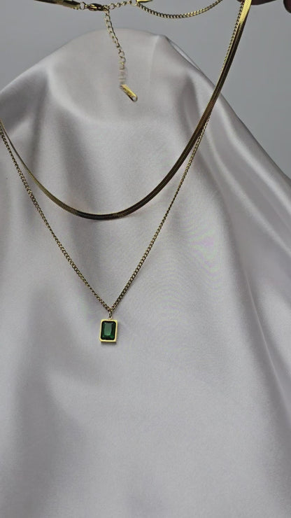 Layered Emerald Necklace