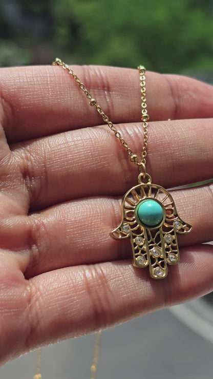 Aurelle Hamsa Necklace