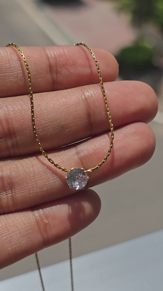 Aurelle Solara Solitaire Necklace
